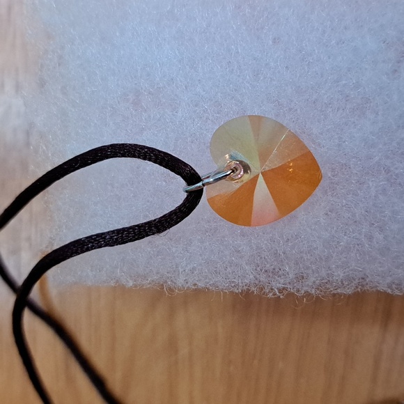 Golden Sunset Crystal Heart Necklace - Picture 5 of 6